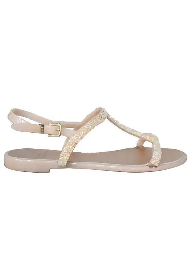 TEEZER Beige Color Beaded Women s Jelly Sandals - STUART WEITZMAN - BALAAN 3