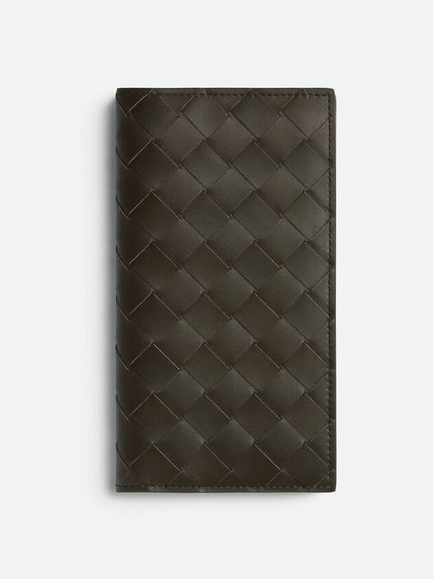 Intrecciato Slim Long Wallet Kaki Dark Praline - BOTTEGA VENETA - BALAAN 1