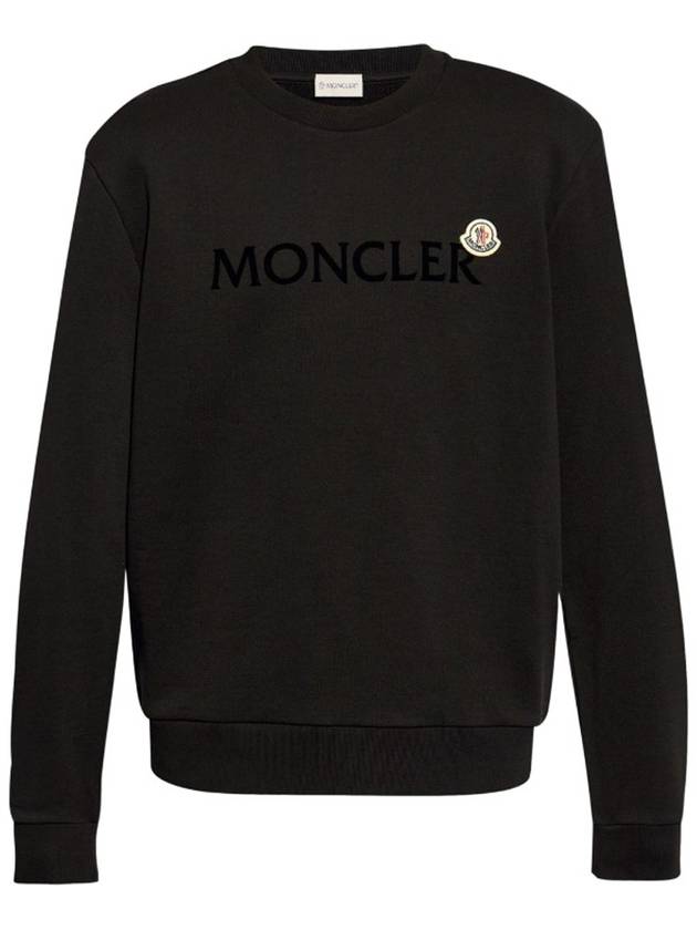 Logo Patch Sweatshirt Black - MONCLER - BALAAN 3