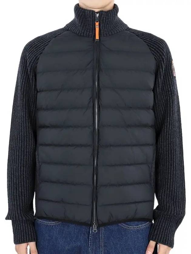 Men s Olmo Knit Down Padded Jacket Black PMHY RB02 541 - PARAJUMPERS - BALAAN 1