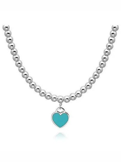 Women's Blue Heart Tag Bead Bracelet Silver - TIFFANY & CO. - BALAAN 2