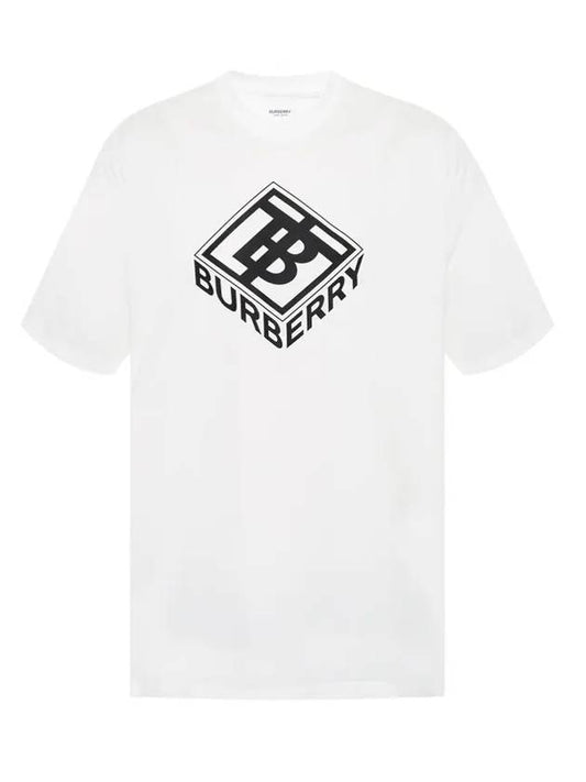 logo print short sleeve t-shirt white - BURBERRY - BALAAN.