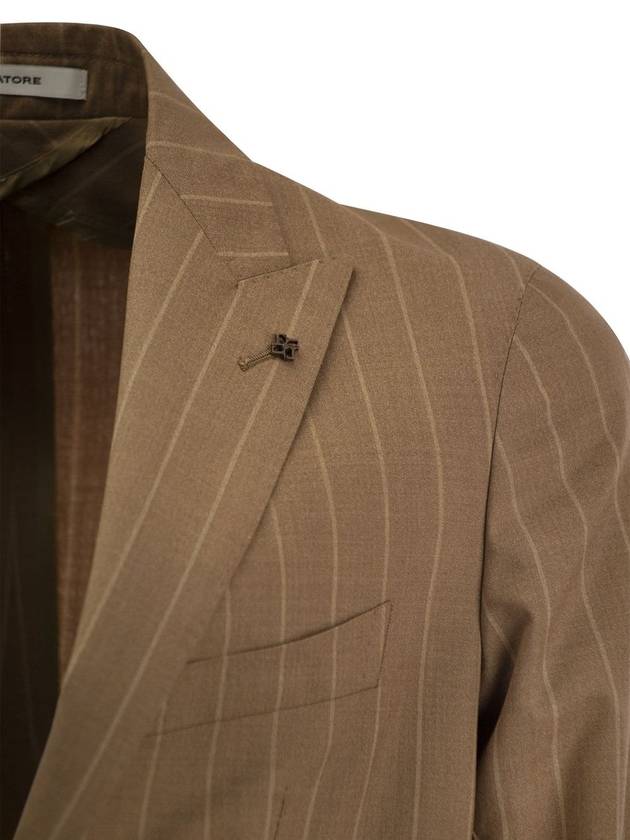 Pinstripe suit in wool and silk - TAGLIATORE - BALAAN 4