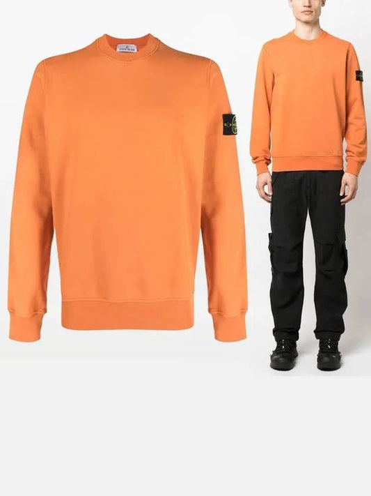 Wappen Patch Crew Neck Sweatshirt Orange - STONE ISLAND - BALAAN 2