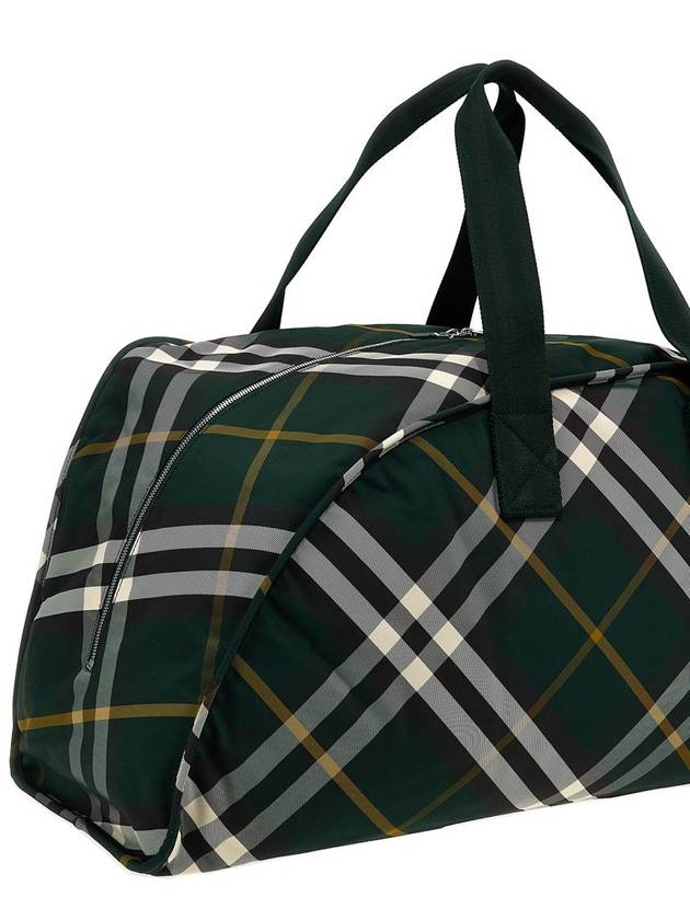 Shield Check Pattern Large Duffel Bag Green - BURBERRY - BALAAN 4