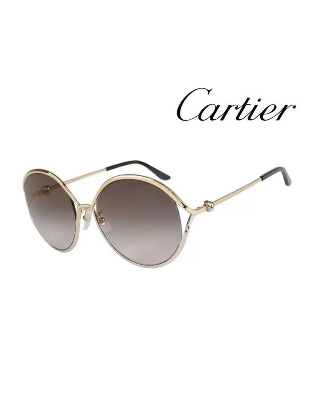 Eyewear Round Metal Sunglasses Grey - CARTIER - BALAAN 2