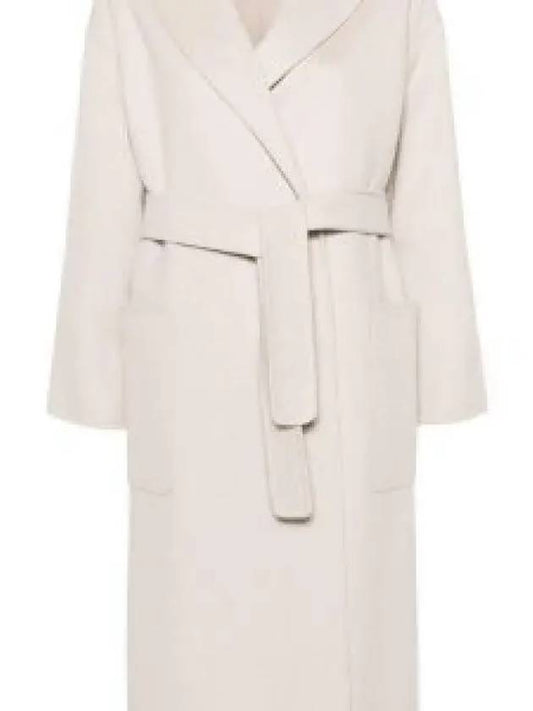 Nina Belted Virgin Wool Single Coat Ivory - S MAX MARA - BALAAN 2