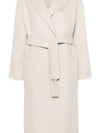 Nina Belted Virgin Wool Single Coat Ivory - S MAX MARA - BALAAN 2