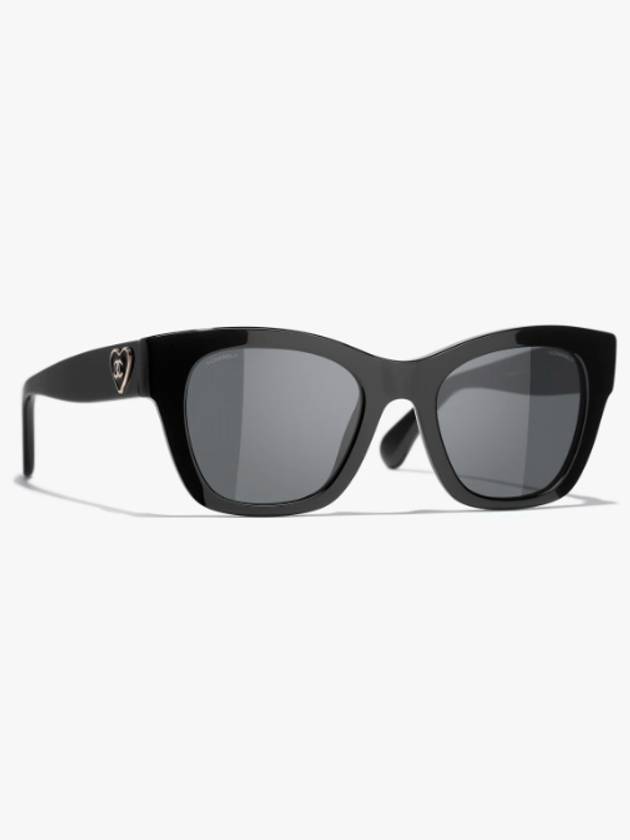 Eyewear Heart Logo Square Sunglasses Black - CHANEL - BALAAN 2