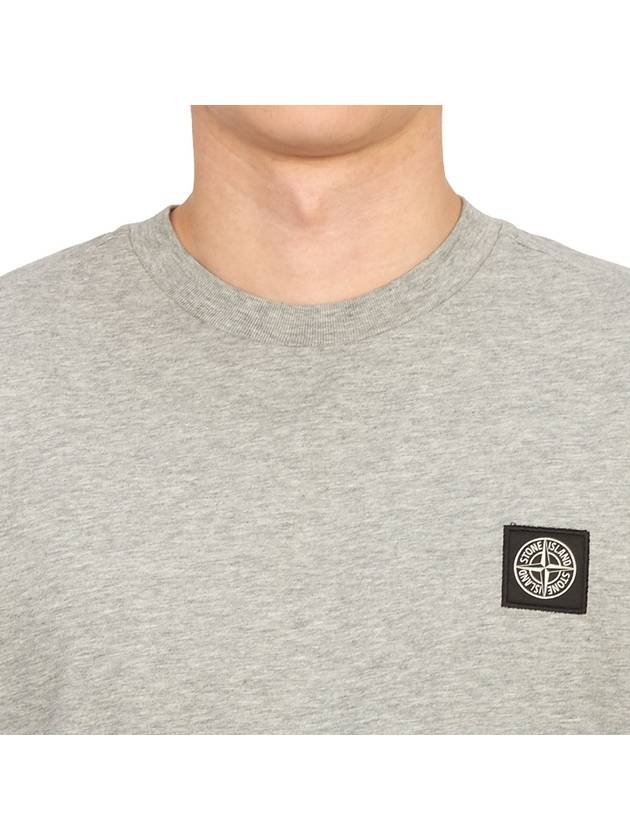 Slimfit Cotton Jersey Short Sleeve T-shirt Light Grey - STONE ISLAND - BALAAN 7