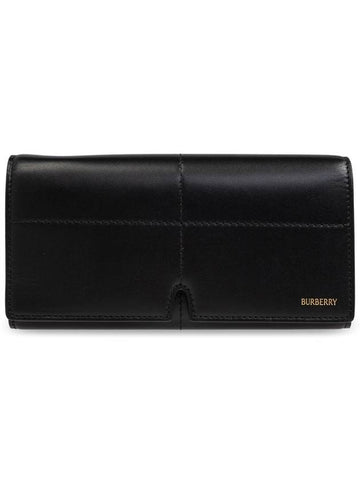 Burberry Leather Wallet With Logo, Women's, Black - BURBERRY - BALAAN 1