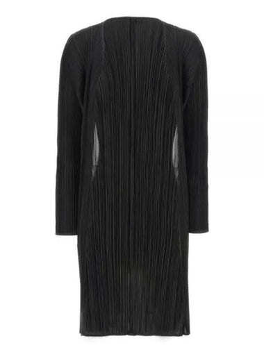 Pleated Open Cardigan Black - ISSEY MIYAKE - BALAAN 1