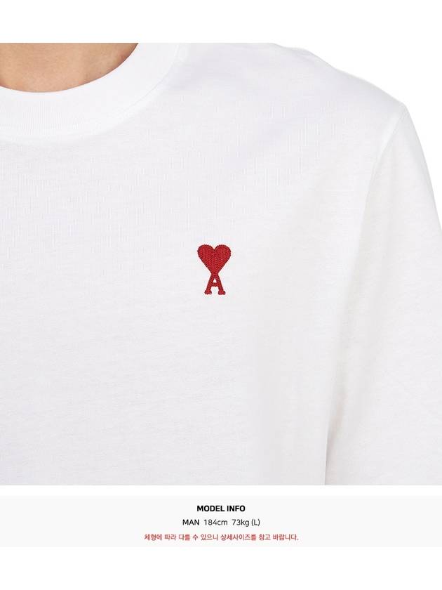 Small Heart Logo Boxy Fit Short Sleeve T-Shirt White - AMI - BALAAN 9