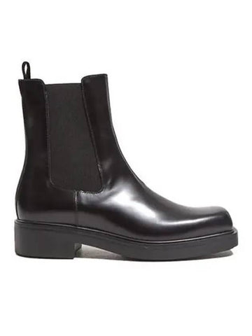 Men s Brushed Leather Chelsea Boots Black 2UG006 B4L - PRADA - BALAAN 1