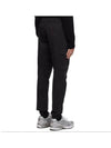 Garment Dyed Cotton Wool Satin Cargo Track Pants Black - STONE ISLAND - BALAAN 6