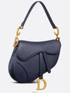 Saddle Grained Calfskin Shoulder Bag Navy - DIOR - BALAAN 3