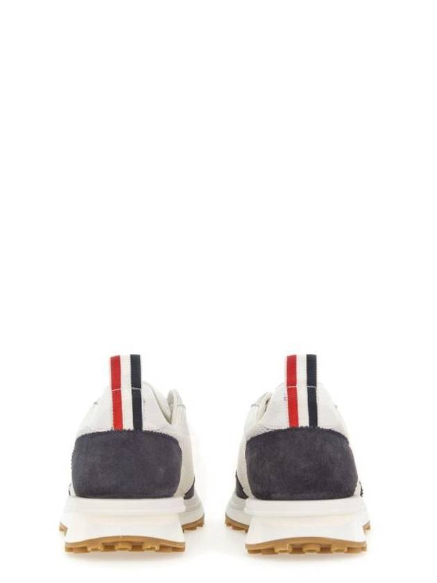 Fine Kid Suede Tech Runner Sneaker Navy - THOM BROWNE - BALAAN 4