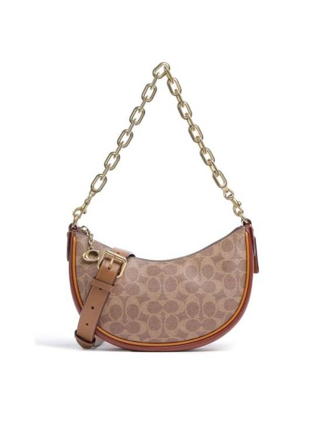 Mira Signature Canvas Shoulder Bag Brown - COACH - BALAAN 1