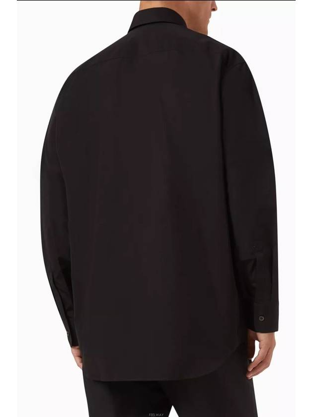 Cotton Long Sleeve Shirt Black - PRADA - BALAAN 6