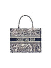 Toile De Jouy Embroidery Medium Book Tote Bag Ecru Navy - DIOR - BALAAN 1