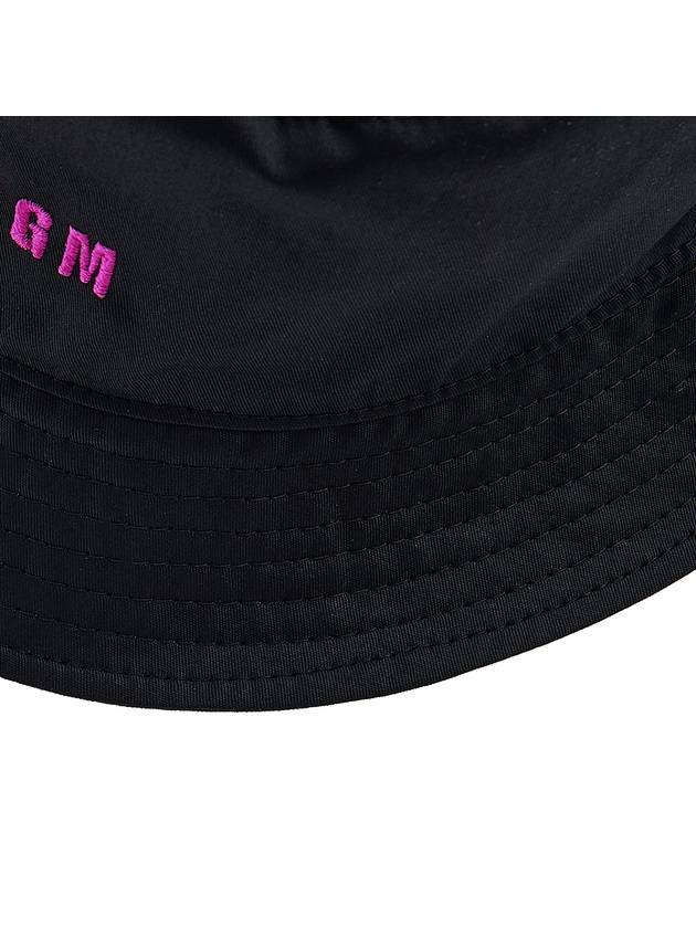 Embroidered Micro Logo Cotton Bucket Hat Black - MSGM - BALAAN 8