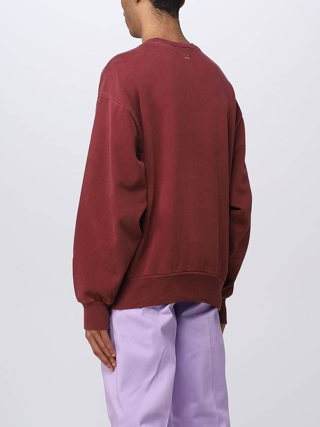 Face Logo Patch Crew Neck Sweatshirt Wine Red - ACNE STUDIOS - BALAAN 3