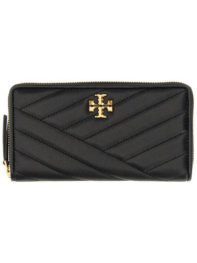 Kira Chevron Zip Continental Long Wallet Black - TORY BURCH - BALAAN 2