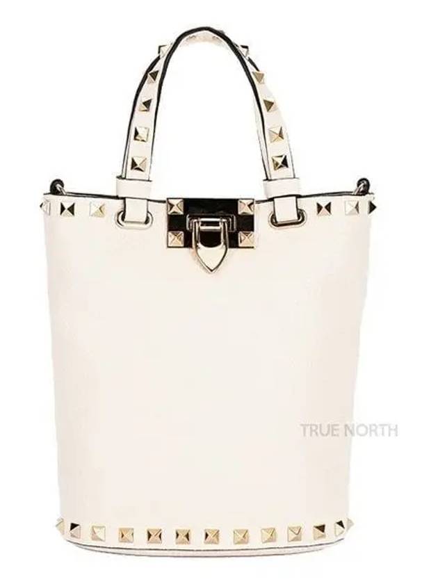 Rockstud Tote Bag White - VALENTINO - BALAAN 2