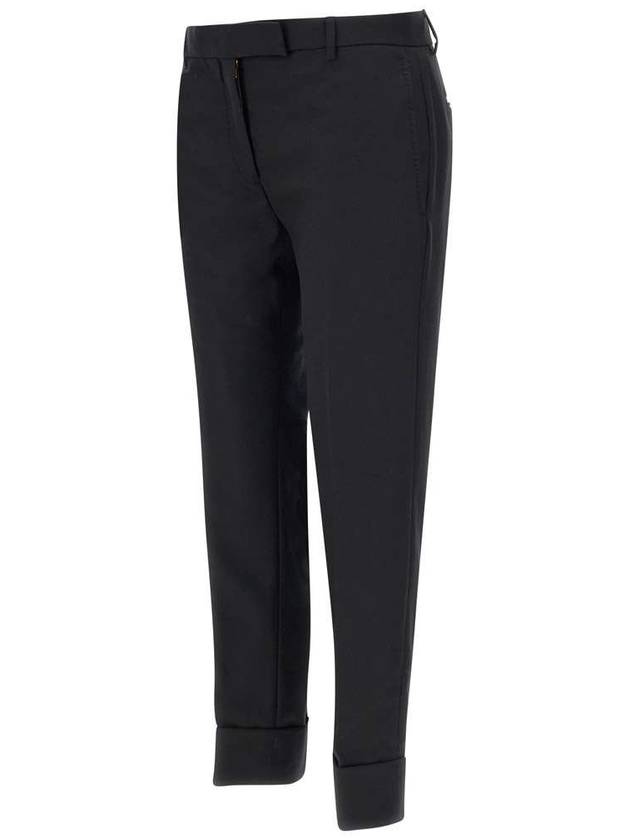 Twill Low Rise Cigarette Straight Pants Black - THOM BROWNE - BALAAN 4