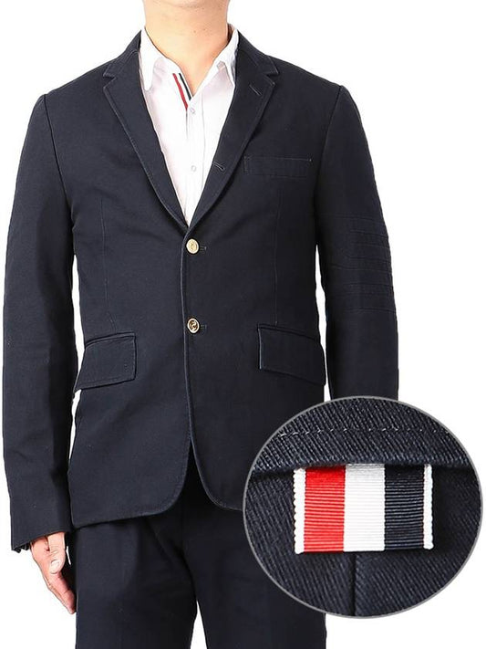 Men's Sports Coat Diagonal Jacket Navy - THOM BROWNE - BALAAN.