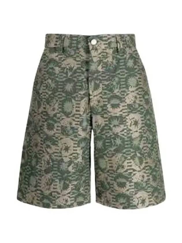 Le Tecido Jacquard Sunny Flower Cotton Shorts Khaki - JACQUEMUS - BALAAN 2