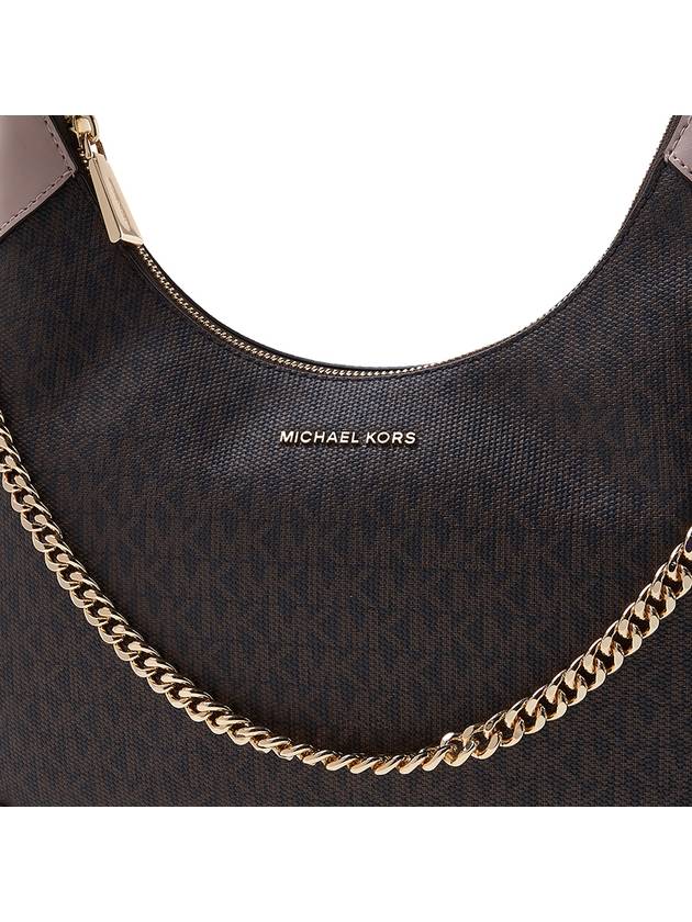 Wilma Monogram Chain Shoulder Bag Dark Brown - MICHAEL KORS - BALAAN 8