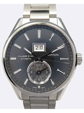 WAR201Z CARRERA Caliber 8 GMT Automatic Metal Gray Dial Steel Band Men s Watch - TAG HEUER - BALAAN 1