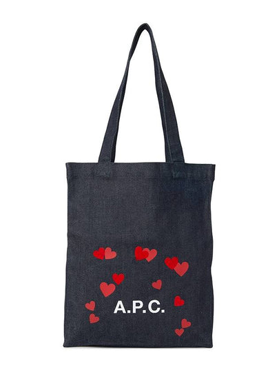 Lou Blondie Logo Small Heart Denim Tote Bag Indigo - A.P.C. - BALAAN 2