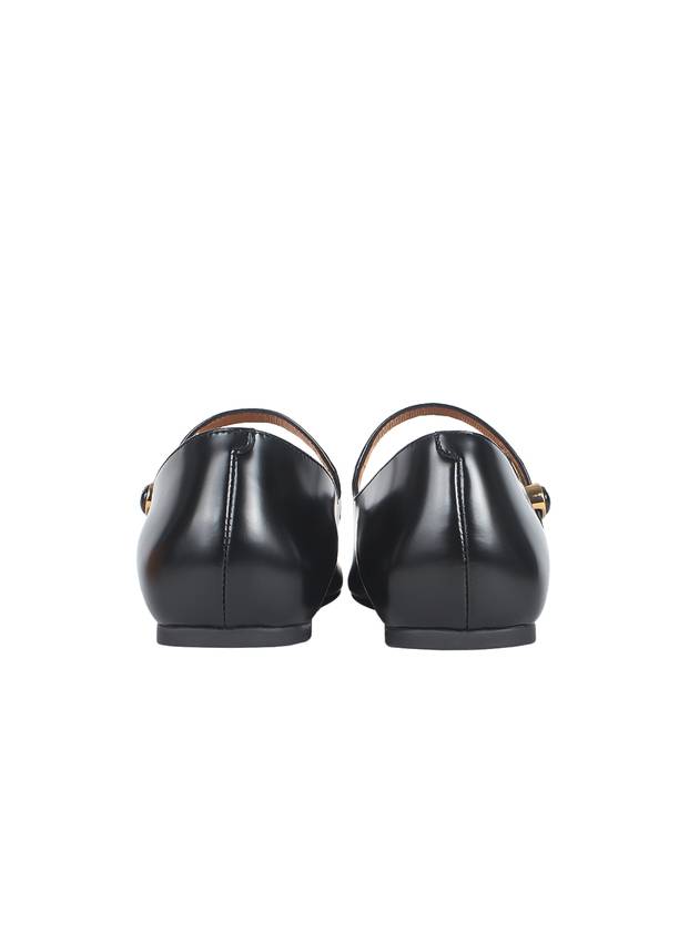 T Logo Mary Jane Flat Black - TOD'S - BALAAN 4