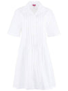 Poplin Shirt Cotton Short Dress White - KENZO - BALAAN 2