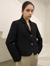 Tweed2 Glitter Crop Jacket Black - DAMAGE MNEMONIC - BALAAN 2