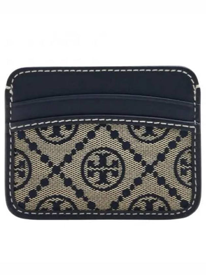 T Monogram Jacquard Card Wallet Navy - TORY BURCH - BALAAN 2