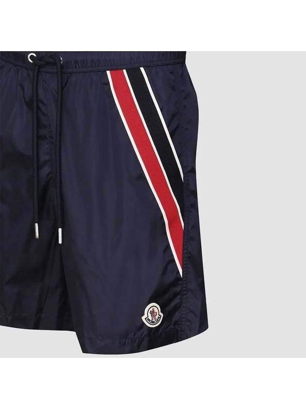 Tricolor Trim Swim Shorts Night Blue - MONCLER - BALAAN 4