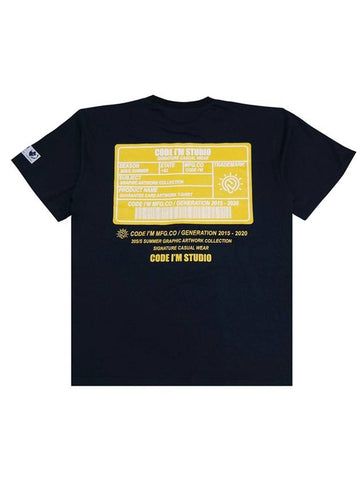 Guarantee card printing overfit short sleeve t-shirt navy - CODE I'M - BALAAN 1