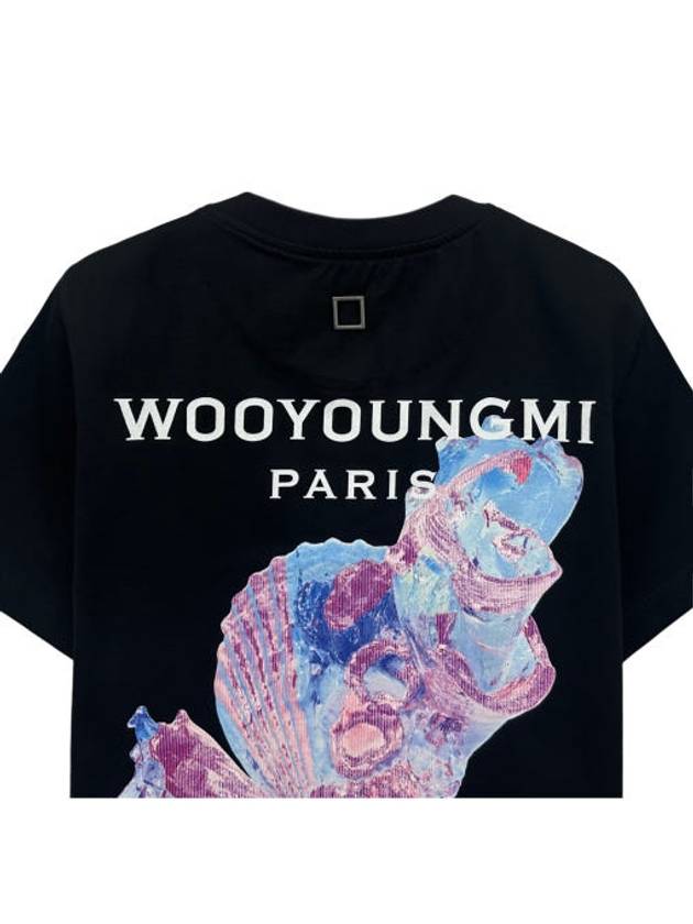 3D Coral Back Logo Short Sleeve T-Shirt Black - WOOYOUNGMI - BALAAN 6