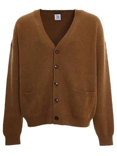 Pocket ribbed camel cardigan 270571 - VETEMENTS - BALAAN 1