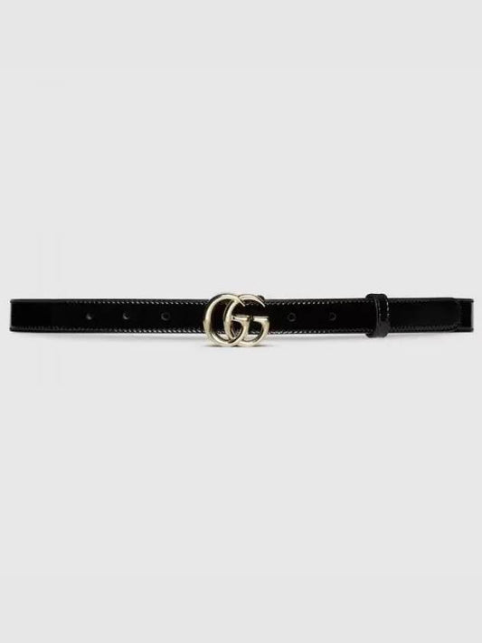 GG Marmont Thin Leather Belt Black - GUCCI - BALAAN 2