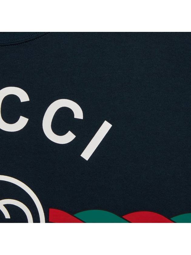 Firenze 1921 Print Cotton Jersey Short Sleeve T-Shirt Navy - GUCCI - BALAAN 6