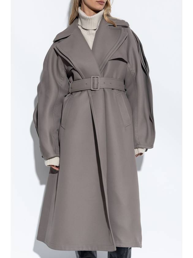 Alaïa Coat With Wool Finish, Women's, Grey - ALAIA - BALAAN 3