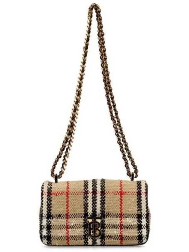 TB Logo Check Bouclé Mini Lola Cross Bag Beige - BURBERRY - BALAAN 5