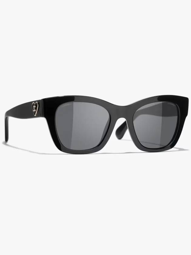 Eyewear Heart Logo Square Sunglasses Black - CHANEL - BALAAN 2