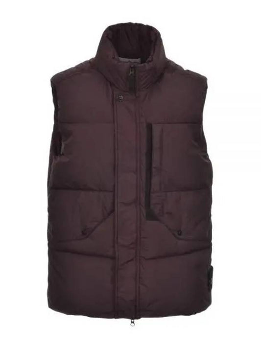 Wappen Patch High Neck Padding Vest Dark Burgundy - STONE ISLAND - BALAAN 2