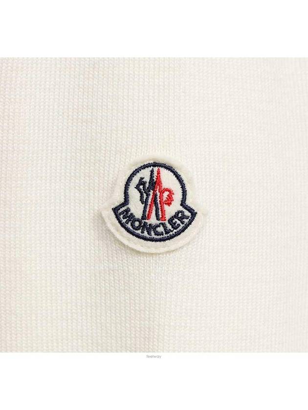 High Neck Padded Wool Cardigan White - MONCLER - BALAAN 5