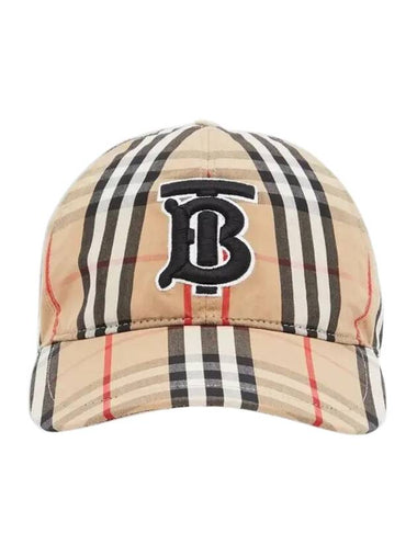 TB Logo Monogram Motif Vintage Check Ball Cap Beige - BURBERRY - BALAAN 1